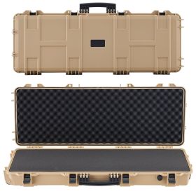 Hard Rifle Case, Lockable Rifle Case with Pre-cut Foams, 42 in Movable Gun Storage with Wheels, IP67 Waterproof & Dustproof Pistol Storage for Ri (Default: Default)
