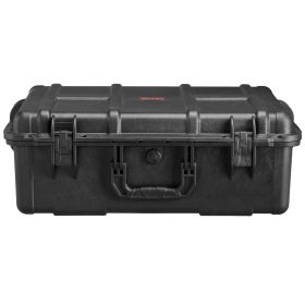 Weatherproof Hard Case, Heavy Duty Protective Dry Box Case with Pre-cut Foam, and Retractable Pull Handles for Travel, Hunting, Military, Tactica (Box Capacity: 2.4 cu.ft)